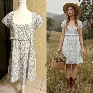 Altar’d‎ State Blue Floral Eyelet Mini Dress Made USA Size XL